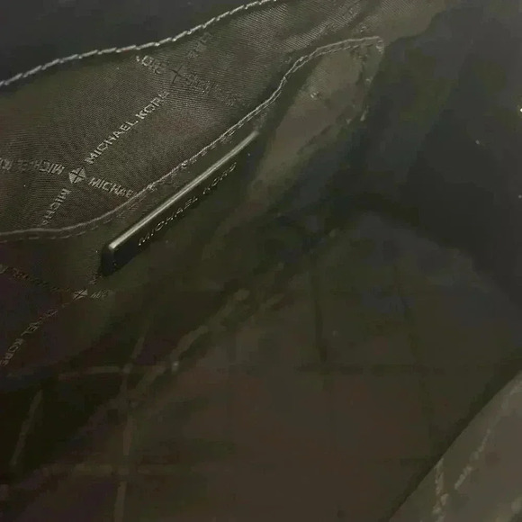 Michael Kors Emilia Small Satchel Crossbody Bag Black MK Signature - Picture 9 of 10